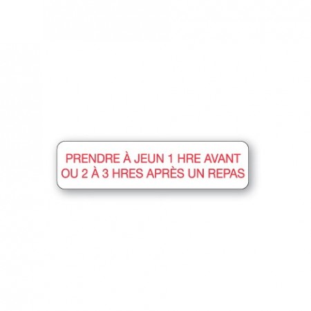 PRENDRE À JEUN 1 HRE AVANT OU 2 À 3 HRES APRÈS UN REPAS