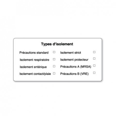 TYPES D'ISOLEMENT